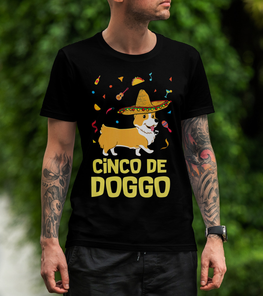 Cinco De Doggo Funny Taco Sombrero Corgi T-Shirt