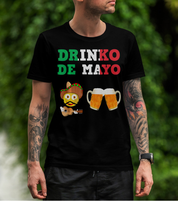 Drinko De Mayo Sombrero Guitar Emoji Beer Mugs T-Shirt