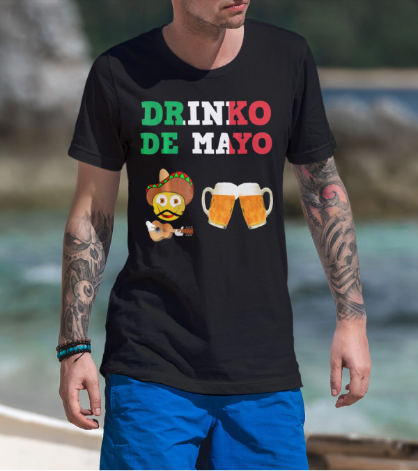 Drinko De Mayo Sombrero Guitar Emoji Beer Mugs T-Shirt