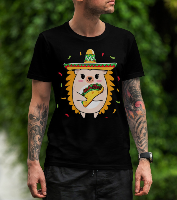 Hedgehog Sombrero Taco Cinco De Mayo Mom Hedgie T-Shirt