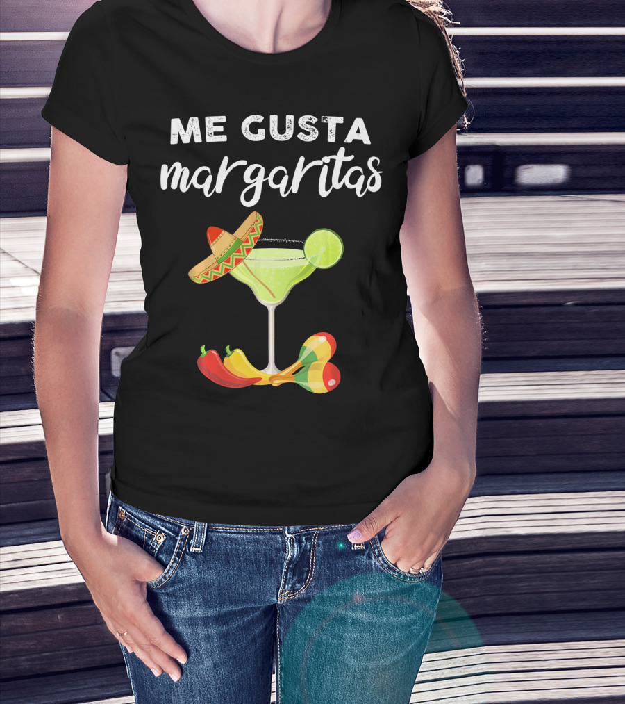 Me Gusta Margaritas Sombrero Lime Peppers Fiesta T-Shirt
