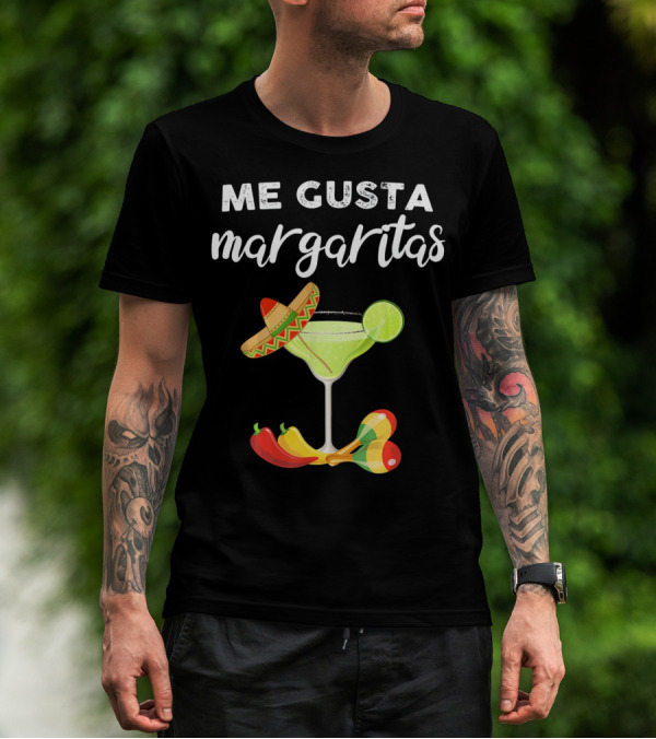 Me Gusta Margaritas Sombrero Lime Peppers Fiesta T-Shirt