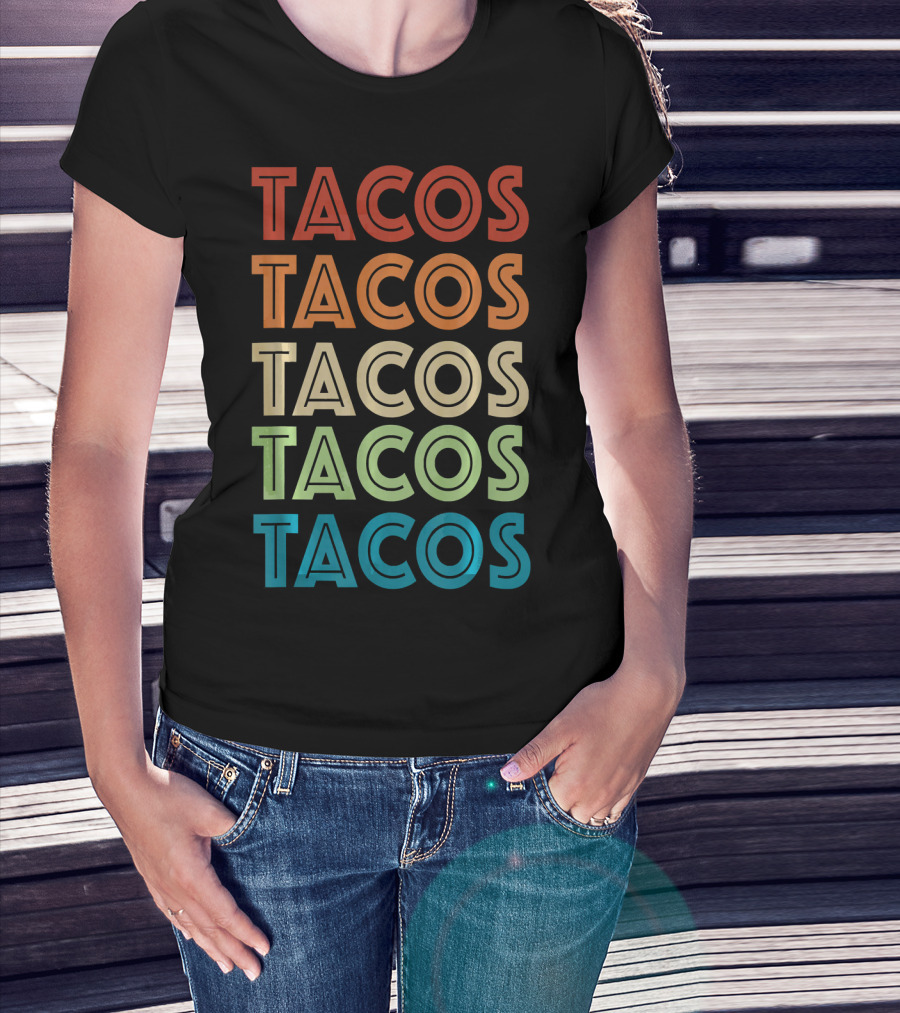 Cinco De Mayo Vintage Tacos Retro Typography T-Shirt