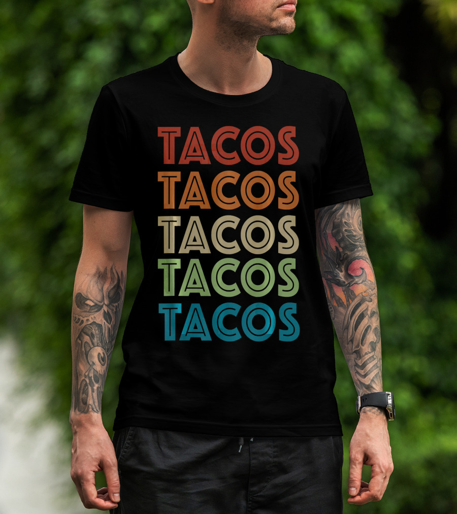 Cinco De Mayo Vintage Tacos Retro Typography T-Shirt