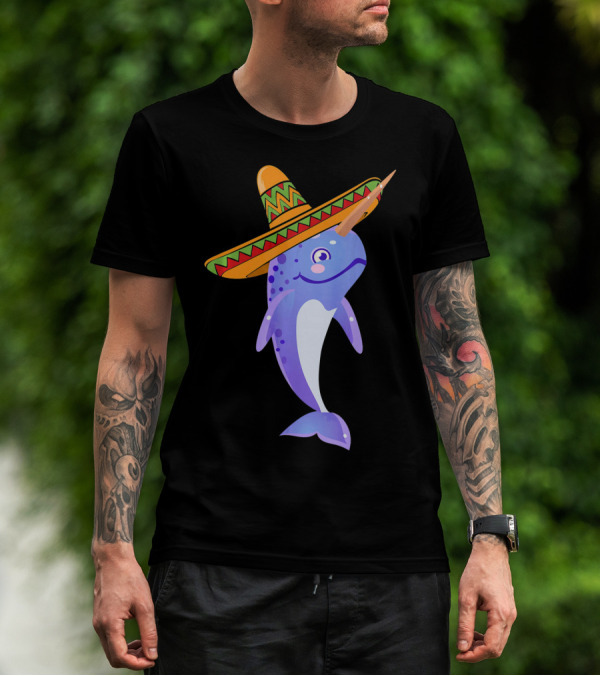 Narwhal Sombrero Mexican Fiesta Cinco De Mayo T-Shirt