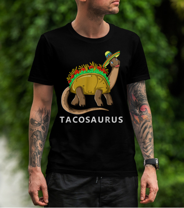 Tacosaurus Cool Dino Taco Sombrero Fiesta Cinco T-Shirt