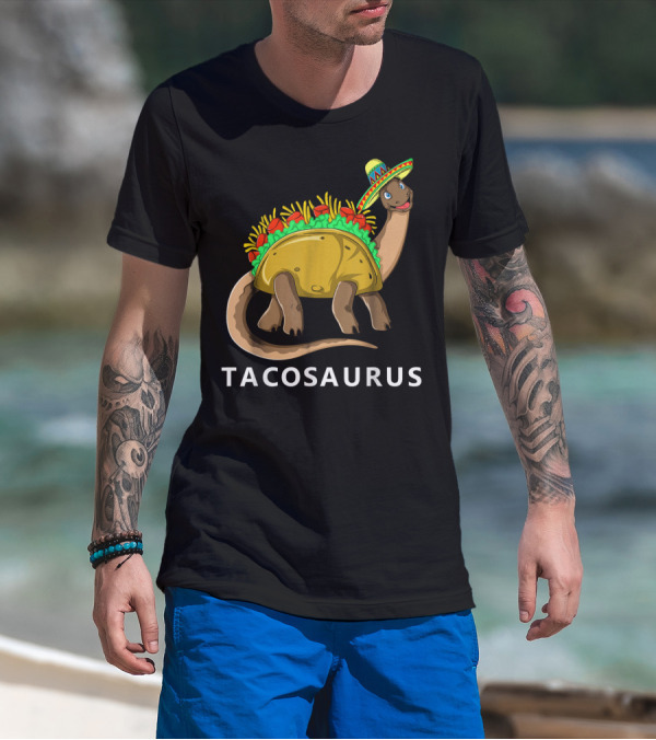 Tacosaurus Cool Dino Taco Sombrero Fiesta Cinco T-Shirt