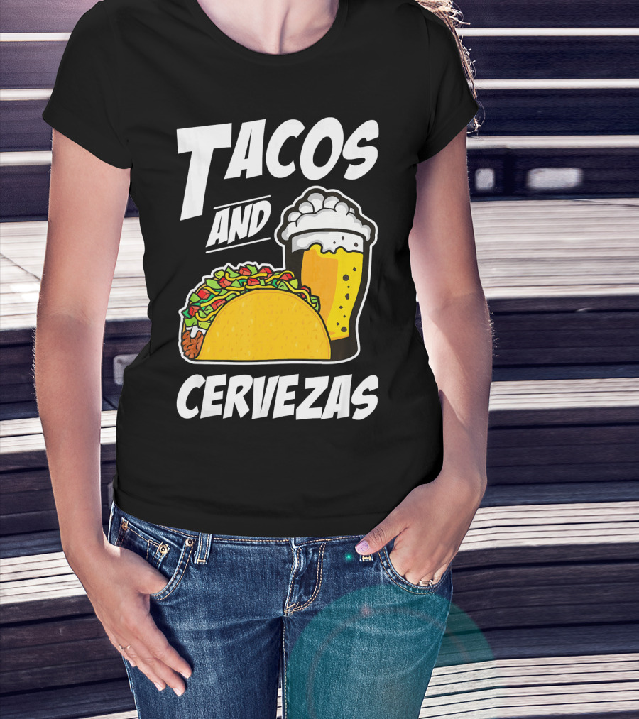 Tacos And Cervezas Funny Cinco De Mayo T-Shirt