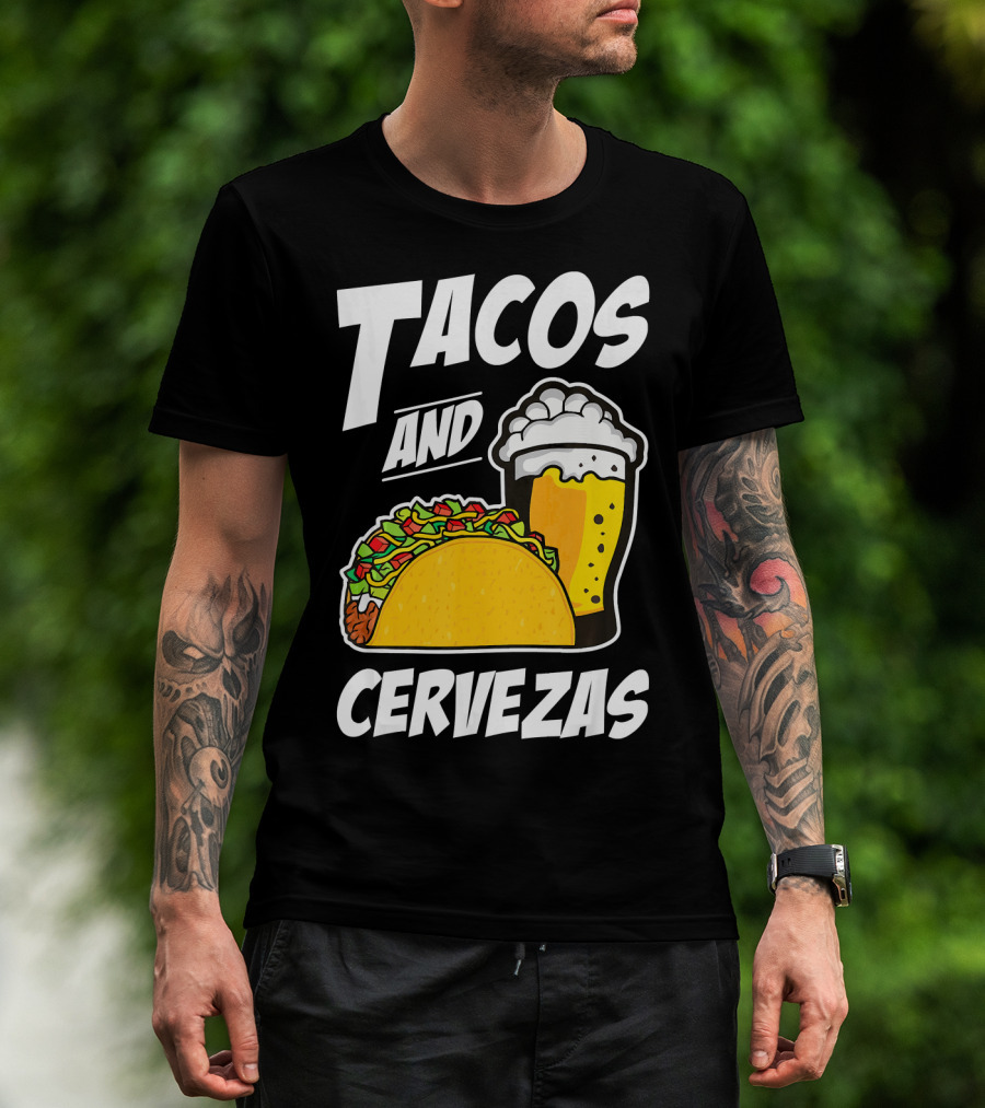 Tacos And Cervezas Funny Cinco De Mayo T-Shirt