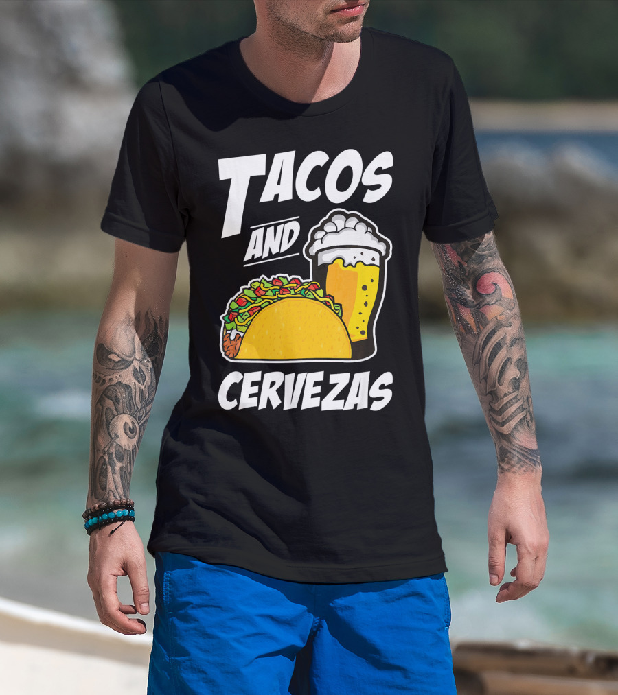 Tacos And Cervezas Funny Cinco De Mayo T-Shirt