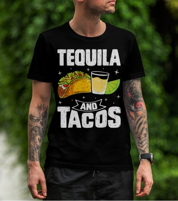 Tequila And Tacos With Lime Slice Cinco De Mayo T-Shirt