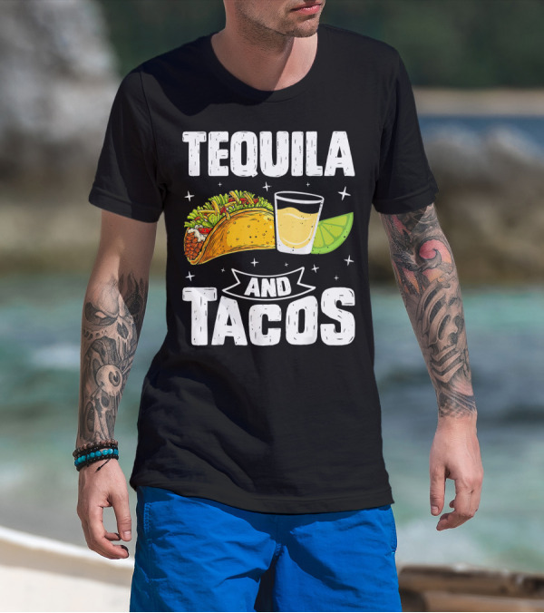 Tequila And Tacos With Lime Slice Cinco De Mayo T-Shirt