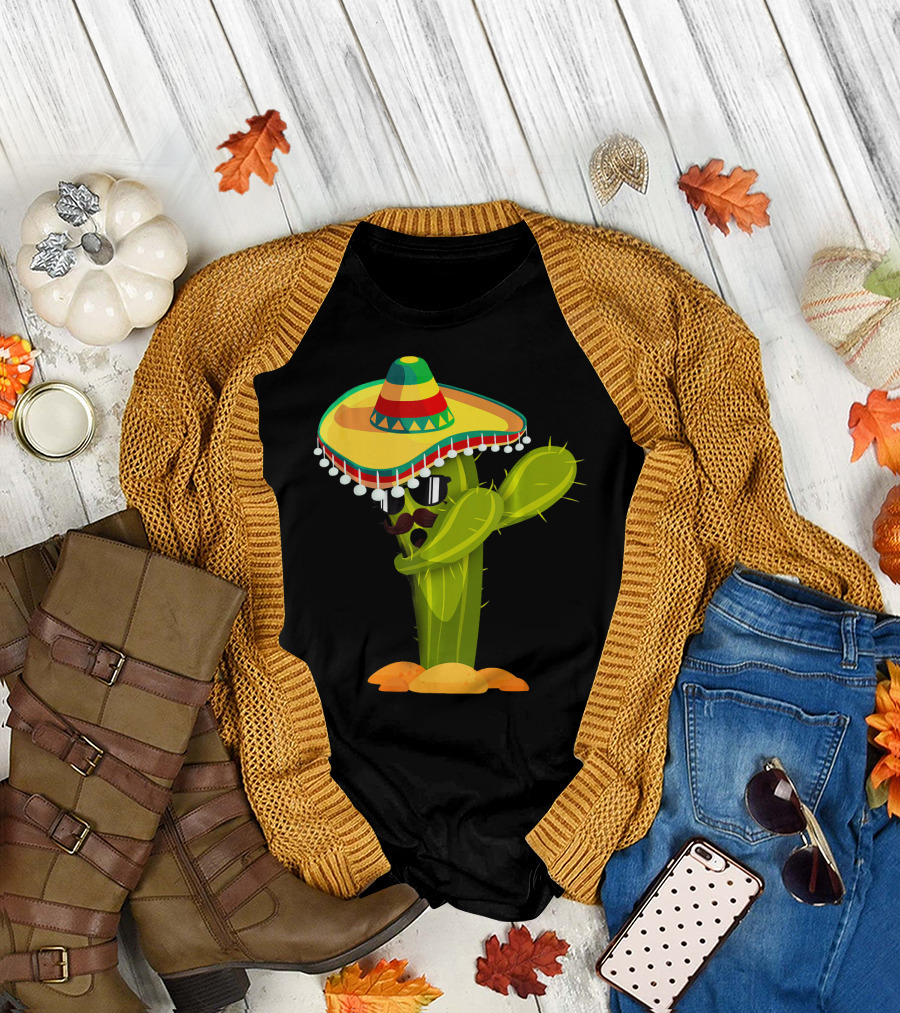 Cinco de Mayo Dabbing Cactus Sombrero Boy T-Shirt