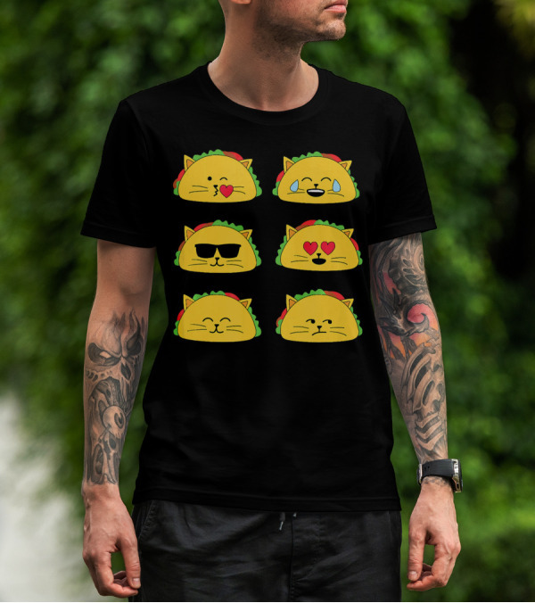 Taco Cat Emoji Faces Tacocat Lover T-Shirt