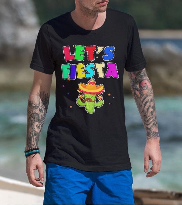 Let's Fiesta Cinco De Mayo Drinko Cactus Sombrero T-Shirt