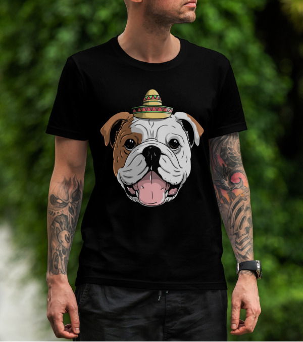Boxer Dog Sombrero Cinco De Mayo Fiesta Fun T-Shirt