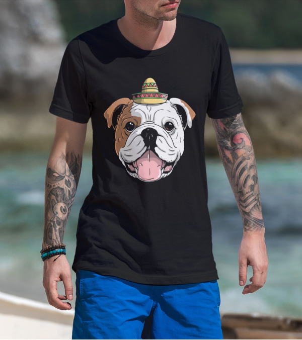 Boxer Dog Sombrero Cinco De Mayo Fiesta Fun T-Shirt