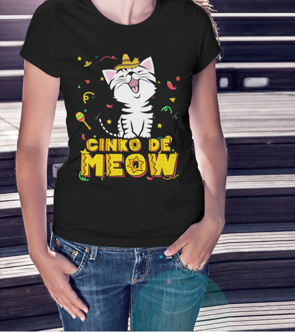 Cinco De Meow Cat Sombrero T-Shirt