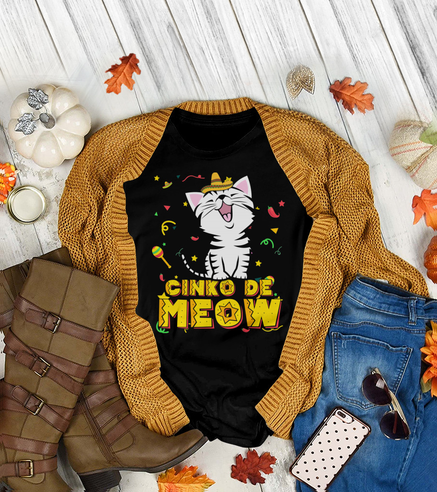 Cinco De Meow Cat Sombrero T-Shirt