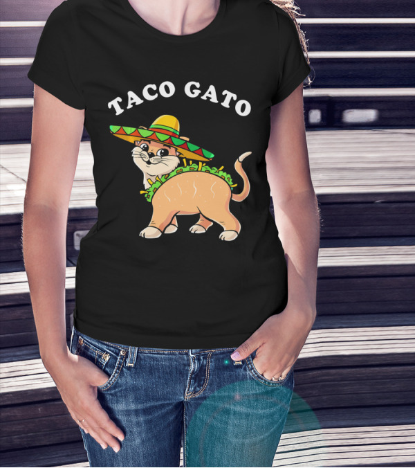 Taco Gato Sombrero Funny Cinco De Mayo Cat T-Shirt