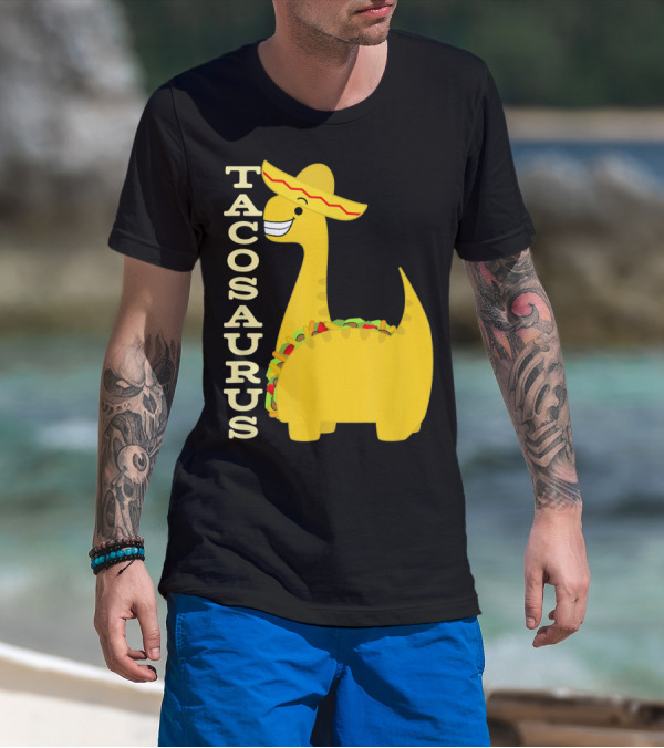 Cinco De Mayo Tacosaurus Dinosaur With Sombrero T-Shirt