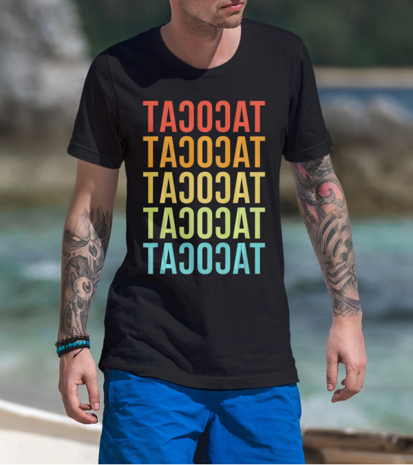 Tacocat Tacocat Tacocat Tacocat Tacocat Spelled Backwards Vintage Taco T-Shirt