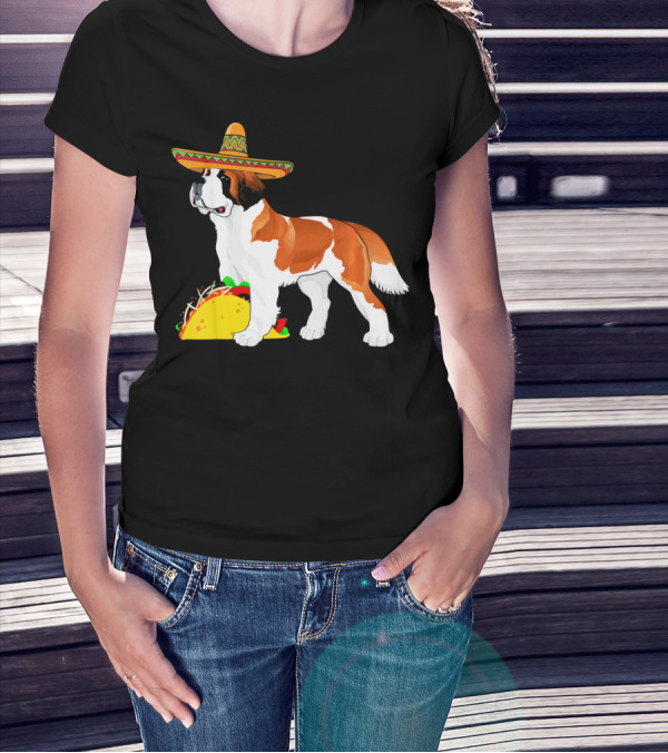 Cinco De Mayo Bernard Sombrero Taco Fun T-Shirt