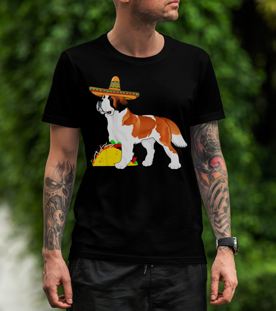 Cinco De Mayo Bernard Sombrero Taco Fun T-Shirt