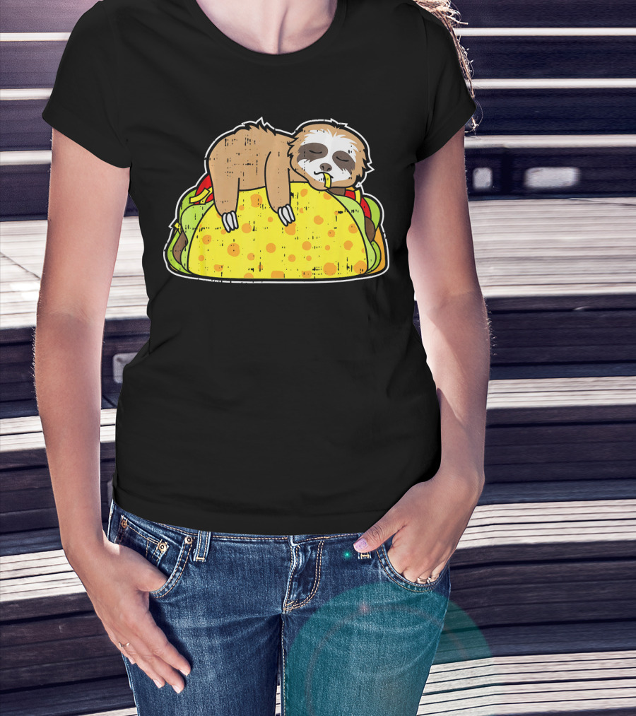 Funny Sloth Taco Cinco De Mayo Tuesday T-Shirt