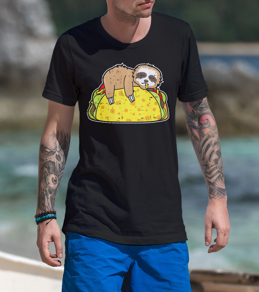 Funny Sloth Taco Cinco De Mayo Tuesday T-Shirt