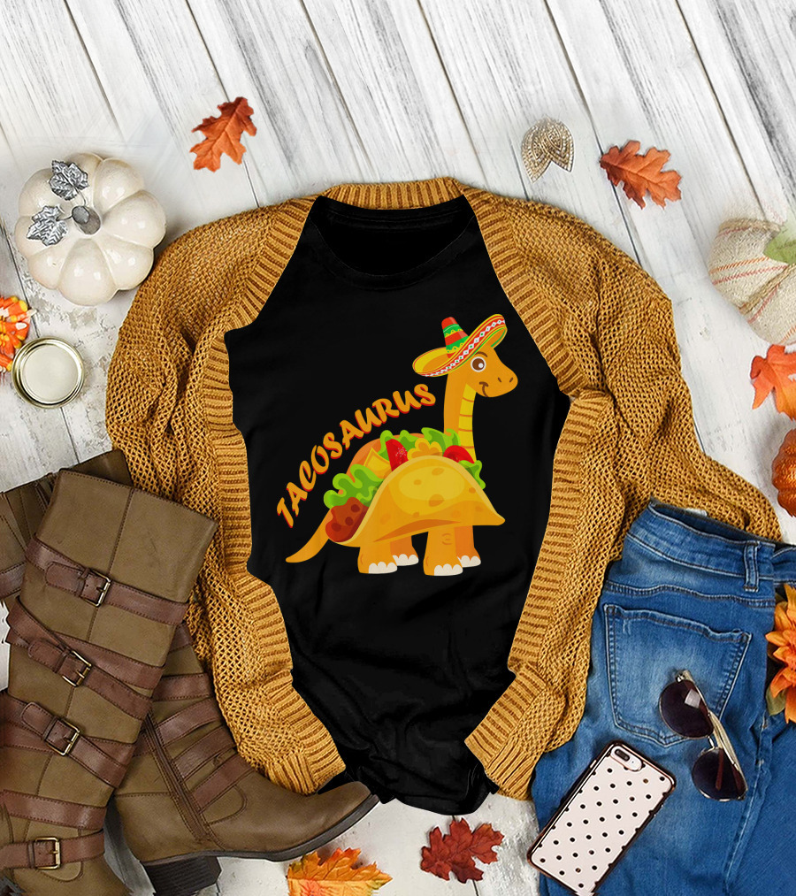 Tacosaurus Sombrero Cool Taco Lovers Cinco De Mayo T-Shirt