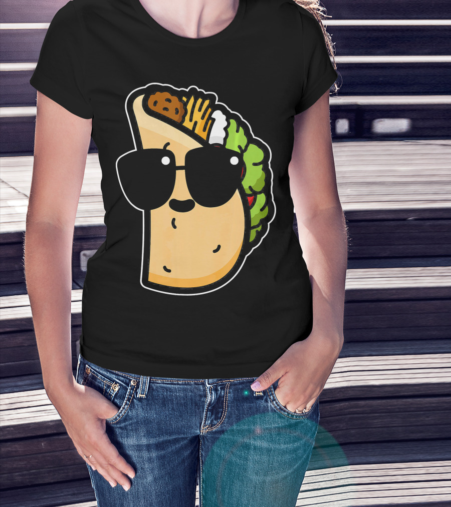 Cool Taco With Sunglasses Funny Cinco De Mayo Food Humor T-Shirt