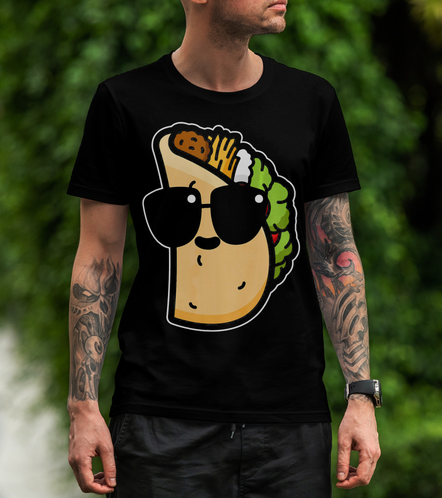 Cool Taco With Sunglasses Funny Cinco De Mayo Food Humor T-Shirt