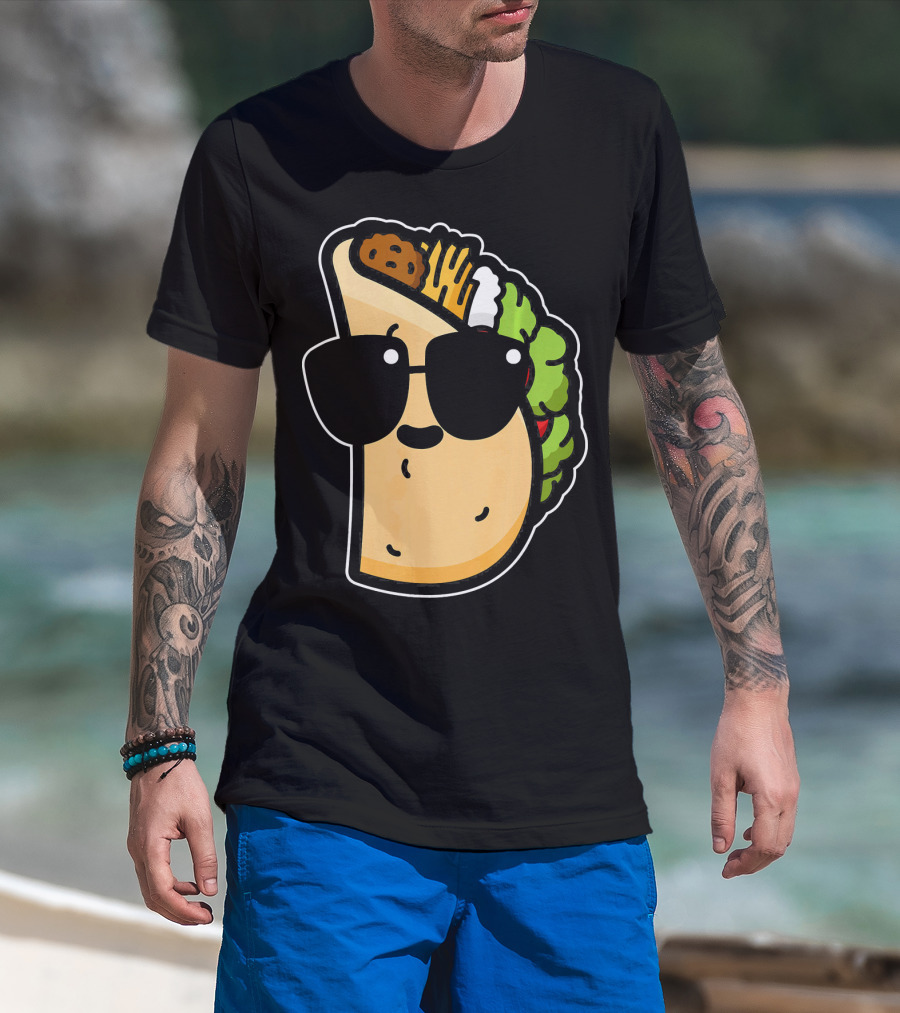 Cool Taco With Sunglasses Funny Cinco De Mayo Food Humor T-Shirt