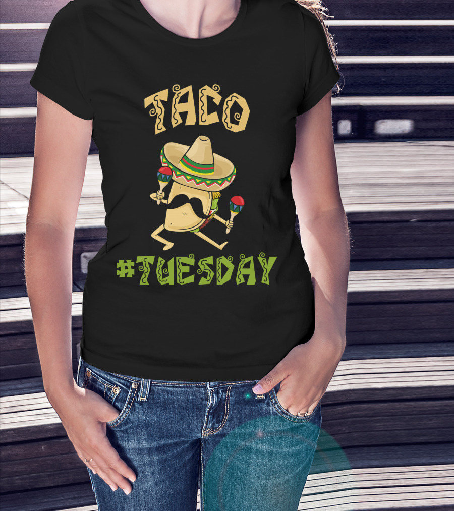 Taco Tuesday Cinco De Mayo Sombrero And Maracas T-Shirt