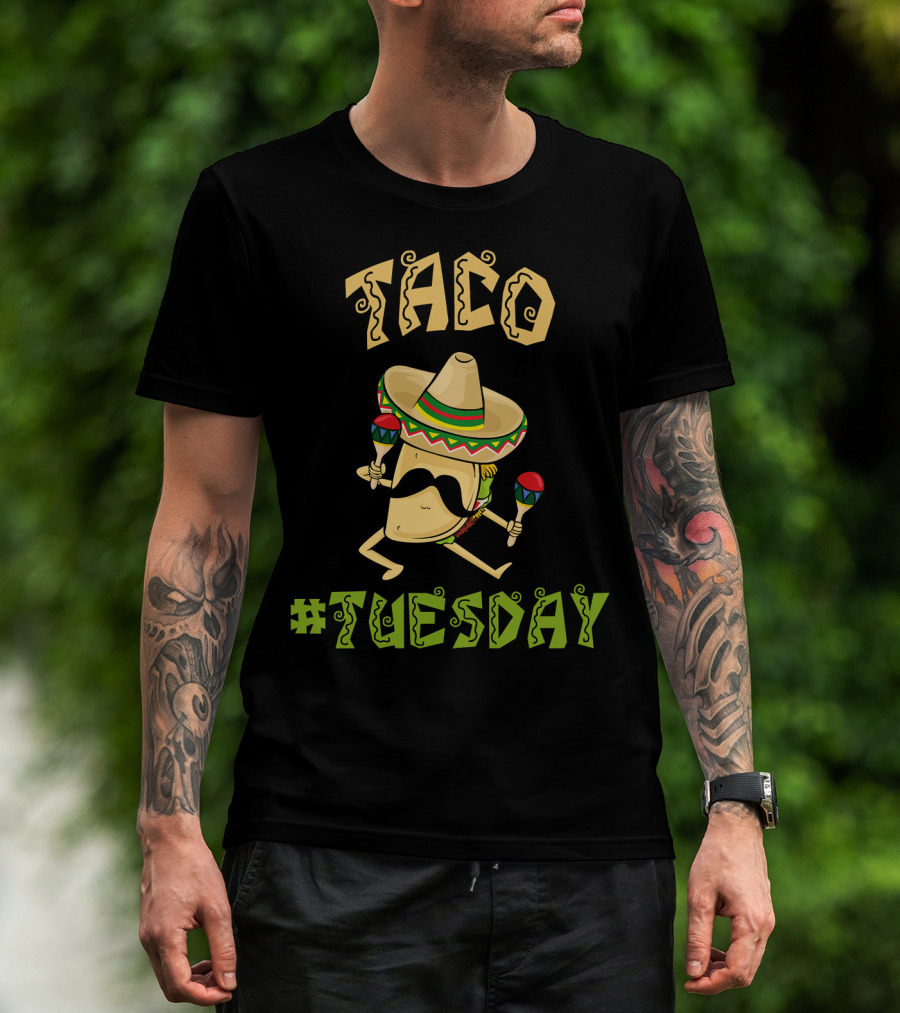 Taco Tuesday Cinco De Mayo Sombrero And Maracas T-Shirt