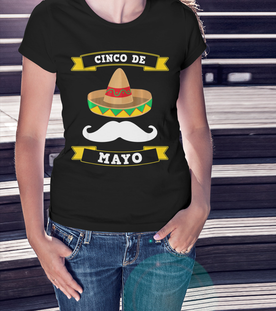 Cinco De Mayo Sombrero Moustache Mexico T-Shirt