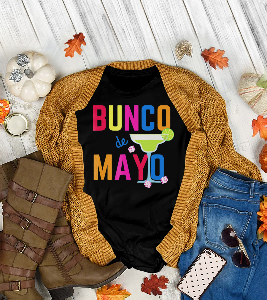 Bunco de Mayo Margarita Dice Colorful T-Shirt