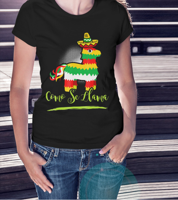 Como Se Llama Cinco De Mayo Llama Pinata Sombrero T-Shirt