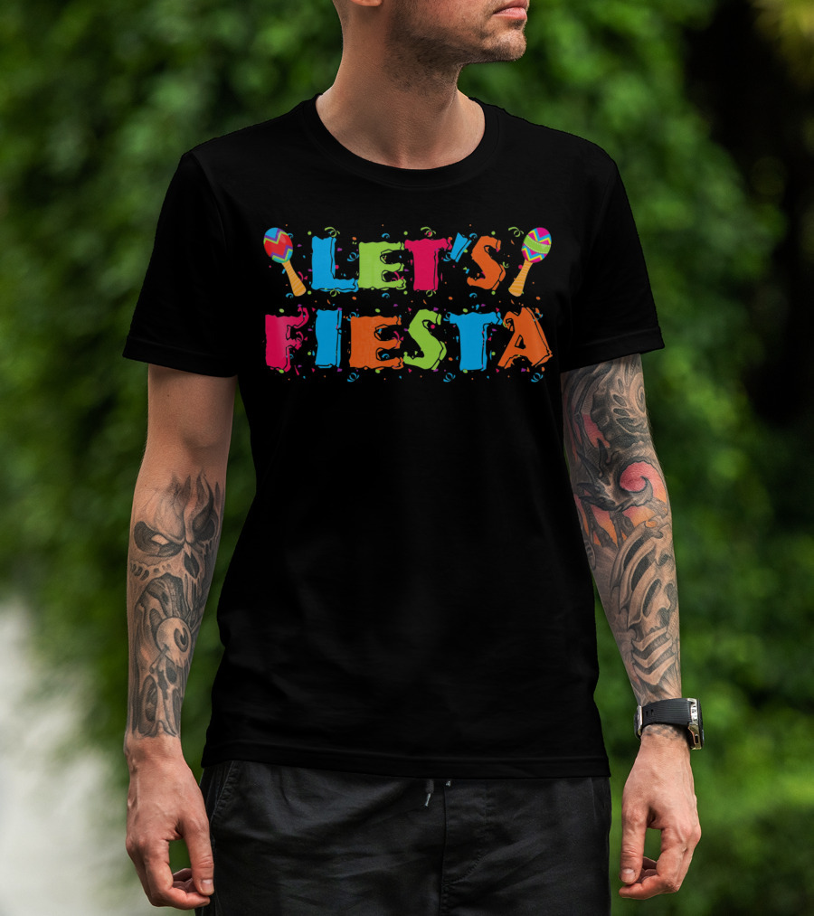 Let's Fiesta Cinco De Mayo Party Colorful Maracas T-Shirt