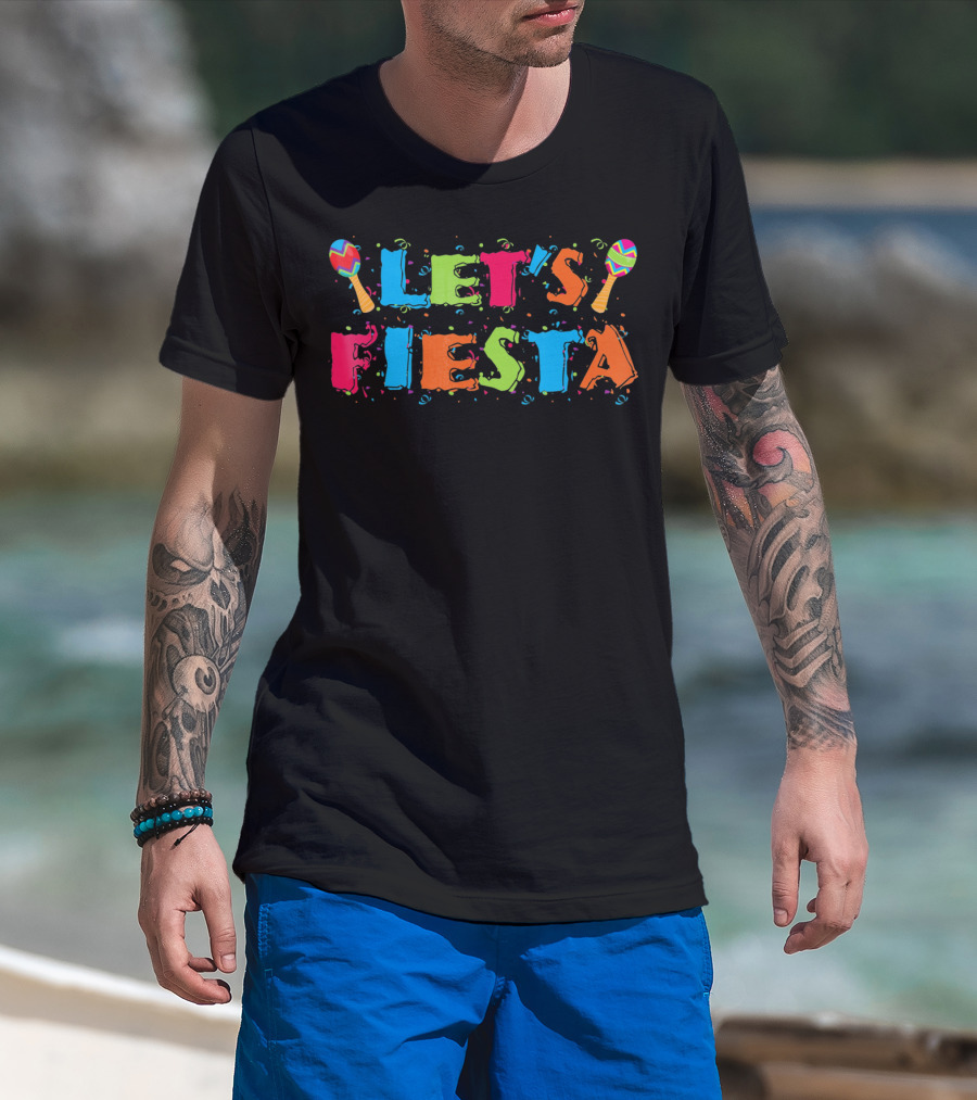 Let's Fiesta Cinco De Mayo Party Colorful Maracas T-Shirt
