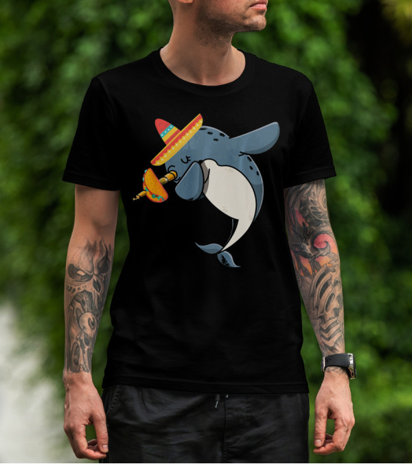 Narwhal Sombrero Taco Cinco De Mayo Funny Narwhal T-Shirt