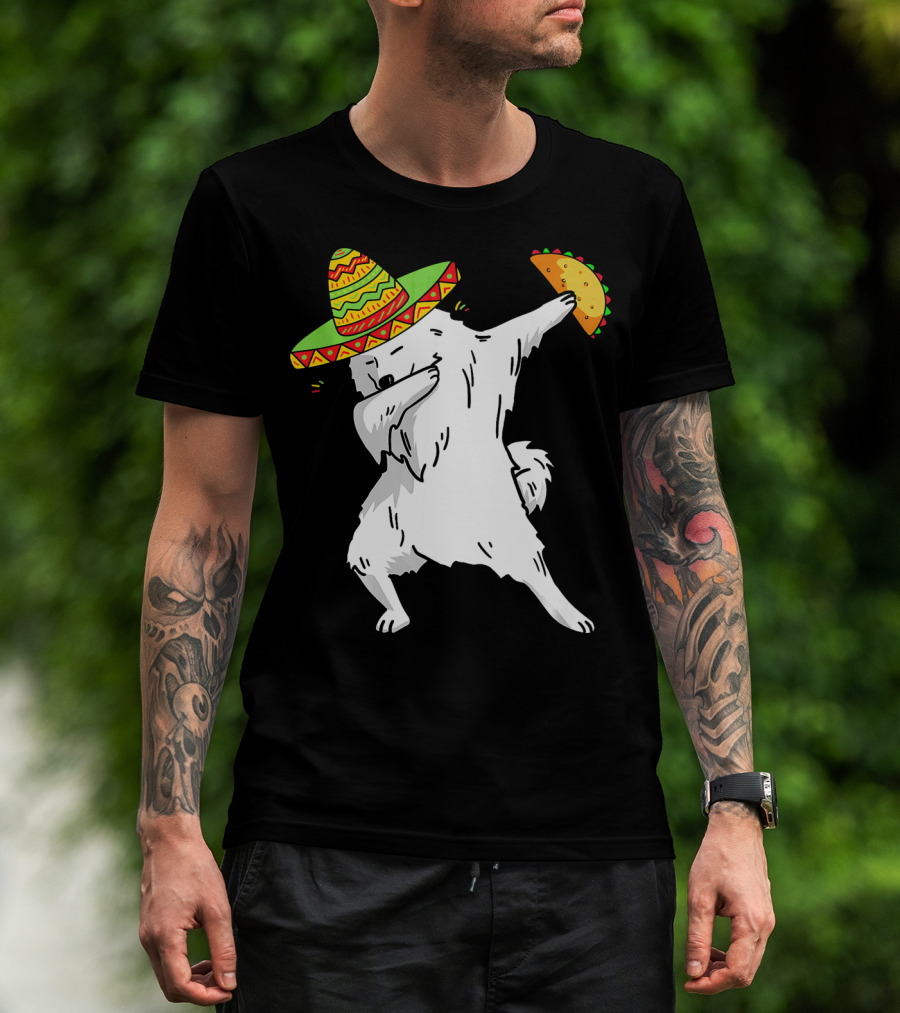 Cinco De Mayo Samoyed Dabbing With Taco And Sombrero T-Shirt