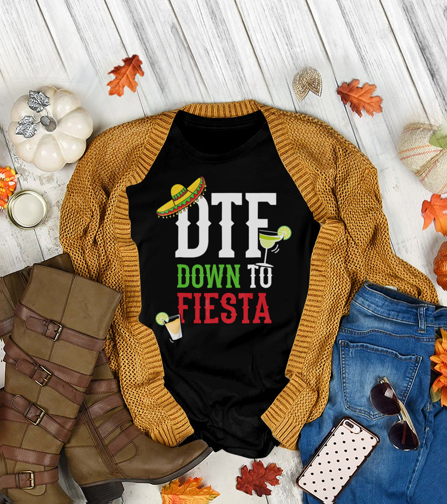 Cinco De Mayo Women Men DTF Down to Fiesta Sombrero Margarita Lime T-Shirt