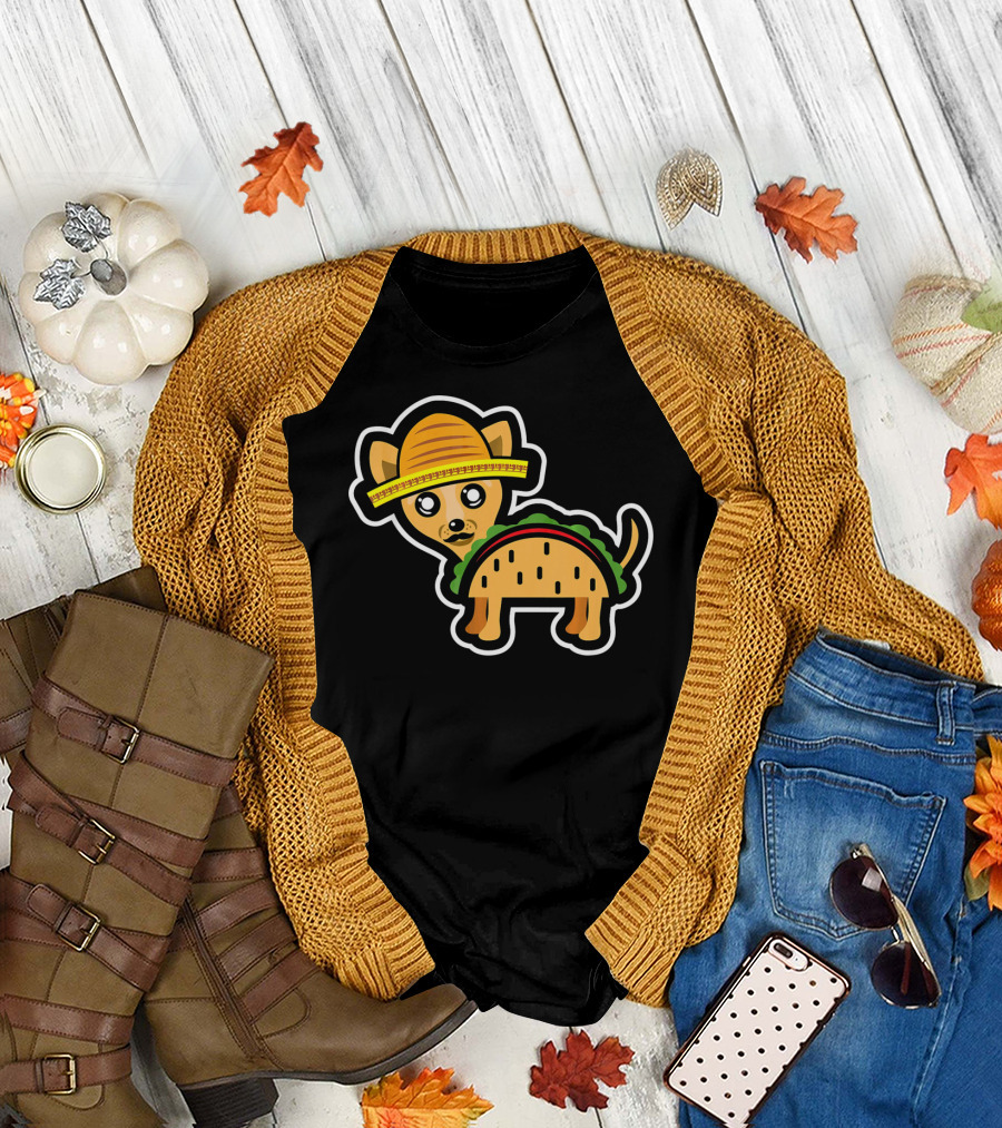 Funny Chihuahua Taco Mexico Sombrero Cin T-Shirt
