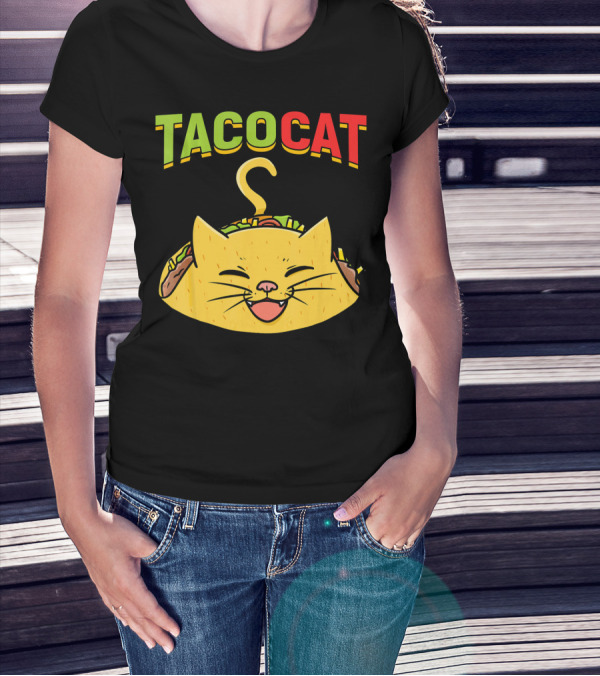 TacoCat Mexican Cinco De Mayo Cat With Smiling Taco Kitty T-Shirt