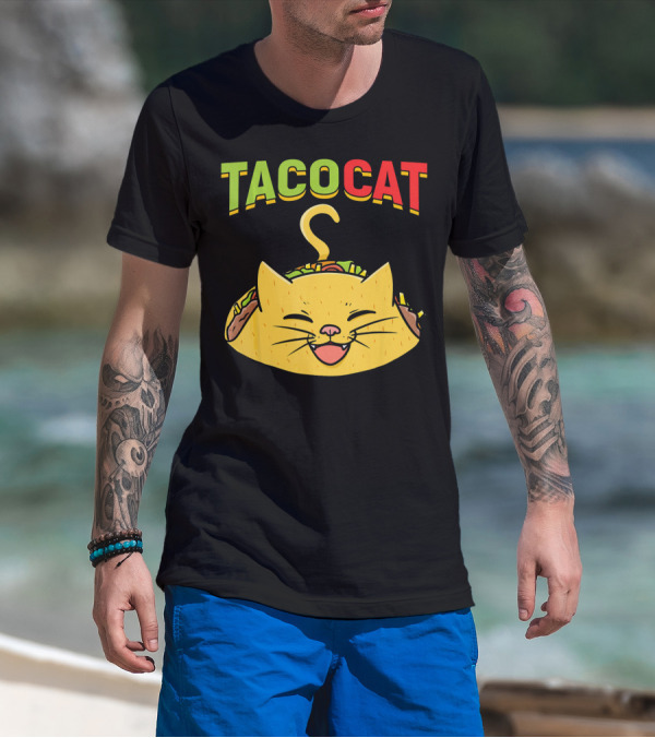 TacoCat Mexican Cinco De Mayo Cat With Smiling Taco Kitty T-Shirt