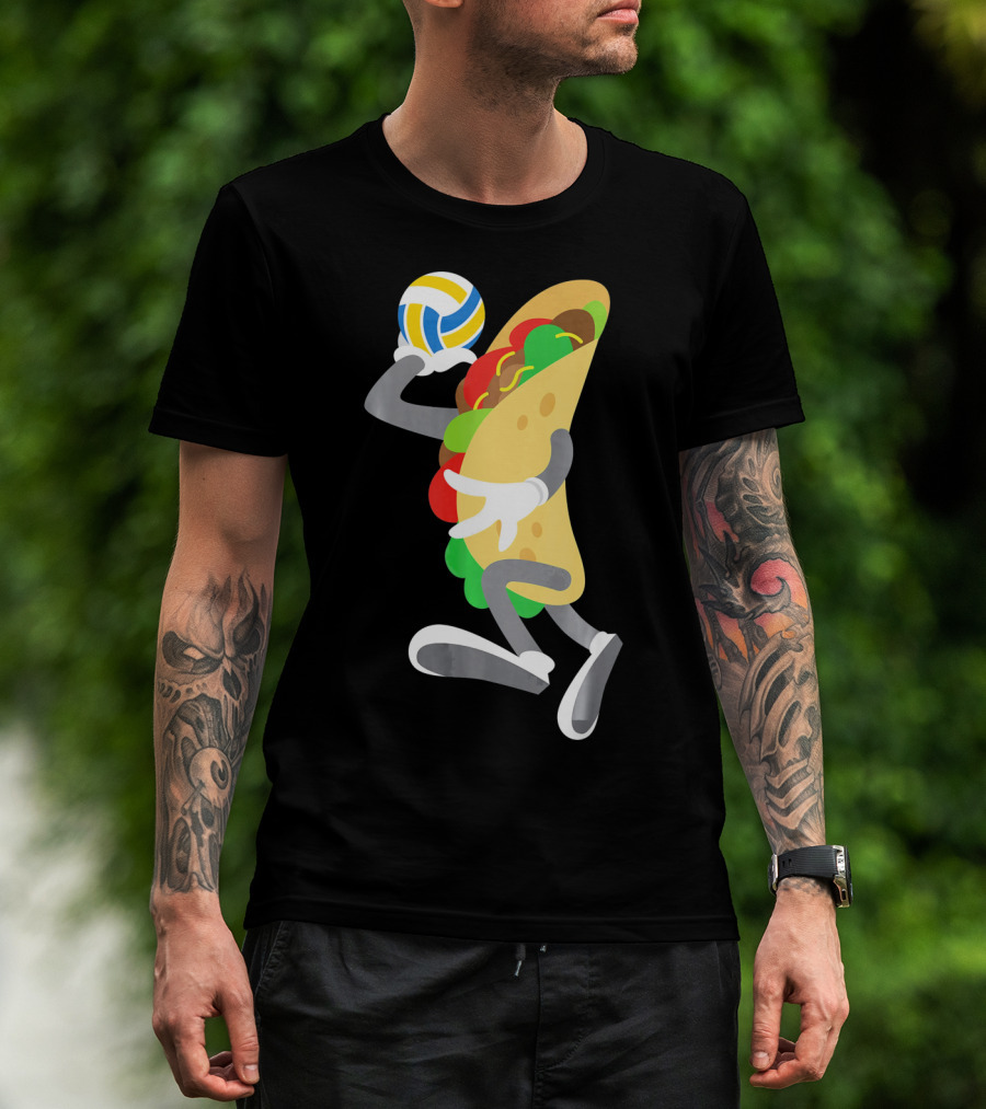 Taco Volleyball Ball Funny Mexican Cinco Volleyball Player T-Shirt
