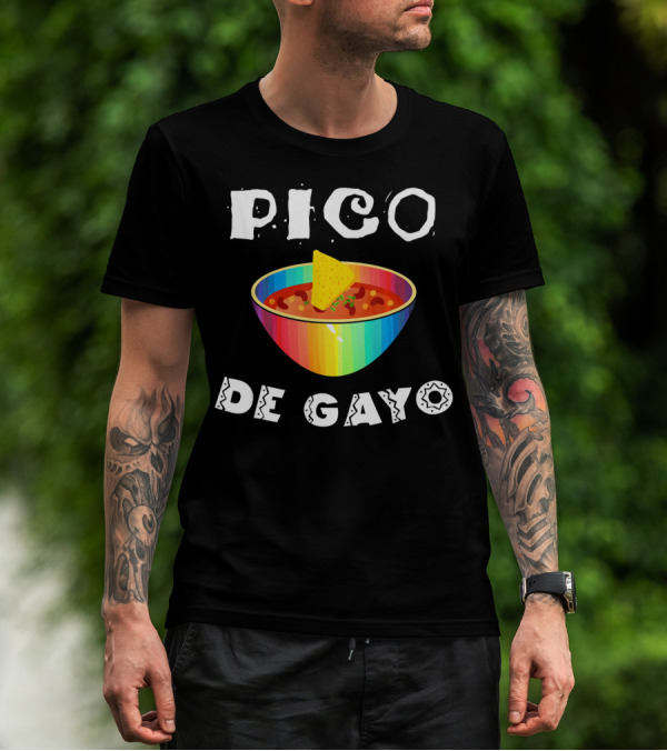 Pico De Gayo Funny Cinco De Mayo Rainbow Salsa Bowl With Chip T-Shirt