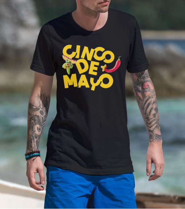 Cinco De Mayo Sombrero Chile Pepper Festive T-Shirt